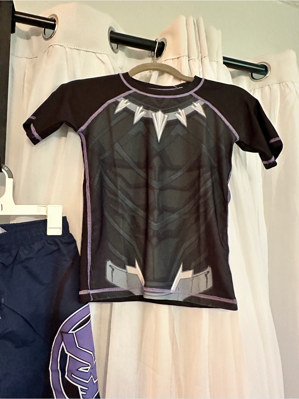 Marvel Black and Purple Kids Superhero Swim Set - Rash Guard & Trunks - Picture 3 of 7